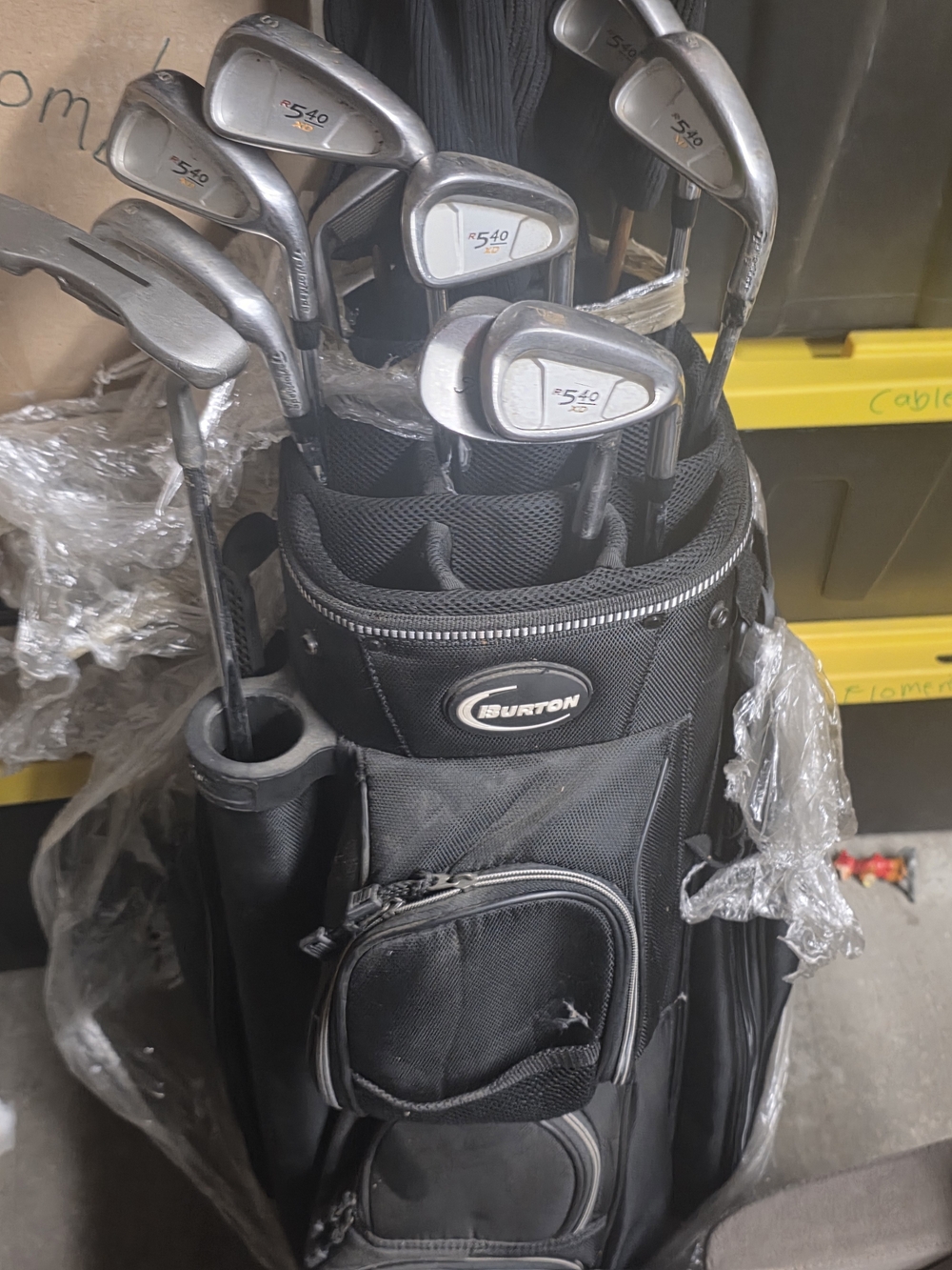 Burton Black Golf Stand Bag with Clubs - Black